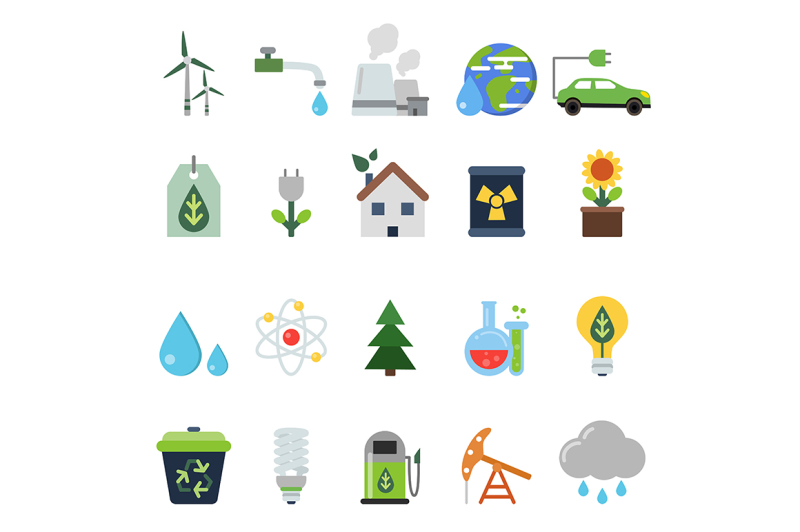 Different green symbols on the ecology theme By ONYX | TheHungryJPEG