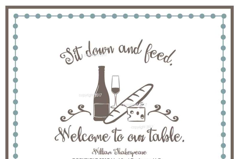 Welcome To Our Table Svg Cut File Kitchen Svg Home By My Vinyl Designer Thehungryjpeg Com
