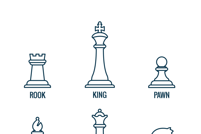 king and queen chess pieces drawing