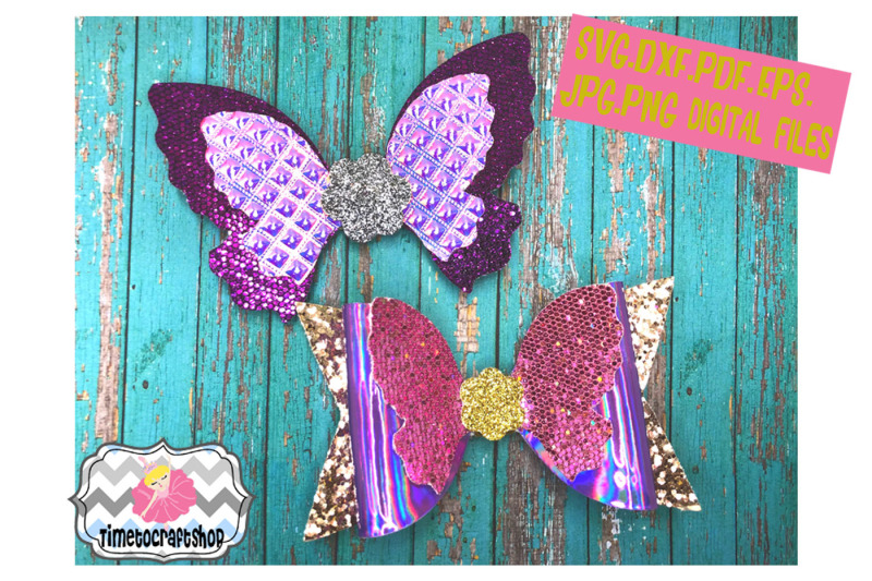 Download Free Butterfly Hair Bow Template Svg Dxf Pdf Eps Jpg Png Crafter File SVG Cut Files