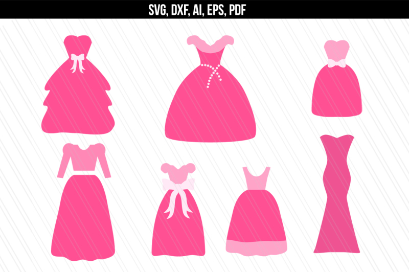 Free Princess Dress Svg Wedding Dress Svg Cinderella Dress Svg Dxf Crafter File