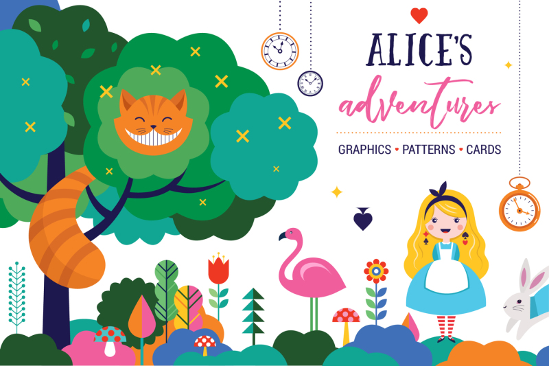 Alice In The Wonderland Collection By Marish Thehungryjpeg Com