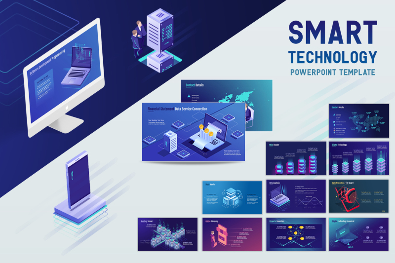 Smart Technology PowerPoint Template By RENURE | TheHungryJPEG