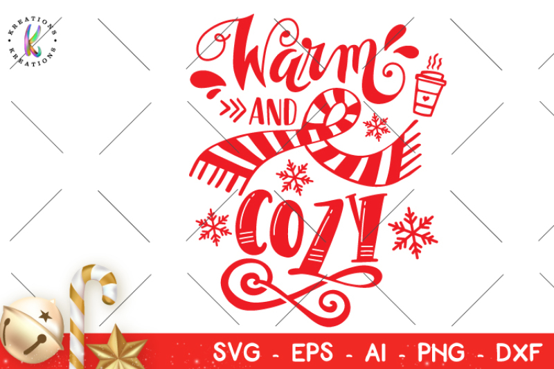 Christmas Svg Warm And Cozy Svg By Kreationskreations Thehungryjpeg Com