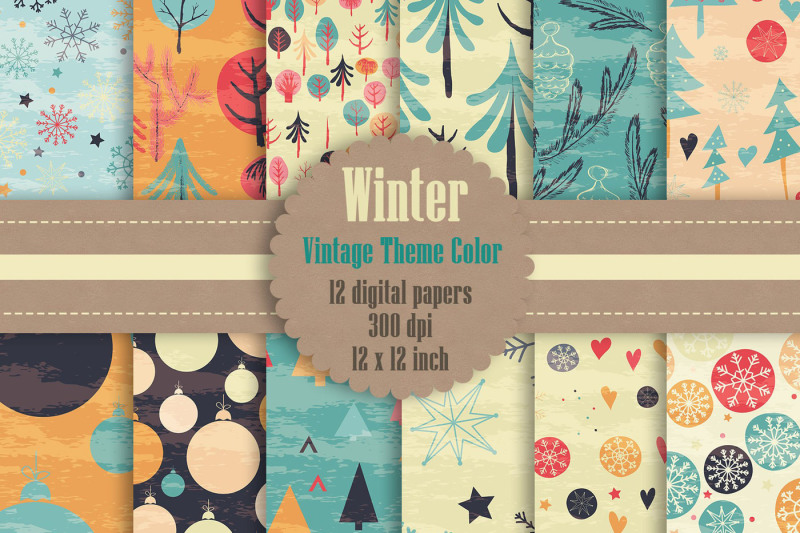 Vintage Theme. Winter pattern. Vintage Theme Rp.