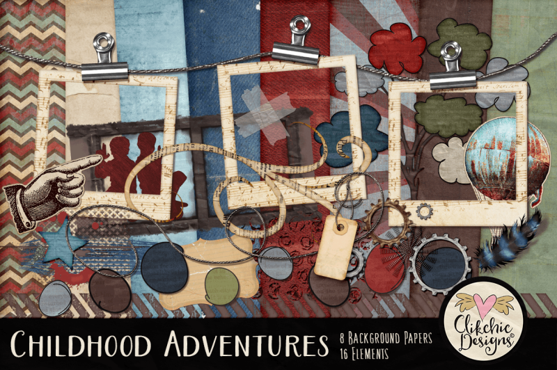 Download Free Childhood Adventures Digital Scrapbook Kit Crafter File