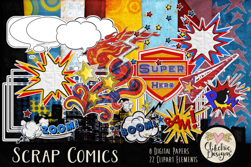 Download Free Scrap Comics Digital Scrapbook Kit Crafter File