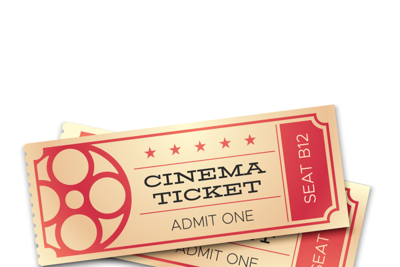 Two Cinema Or Theater Realistic Tickets With Barcode Admit Now Coupon By Tartila Thehungryjpeg Com