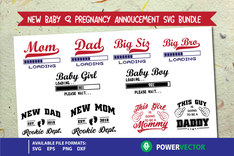 Download Free New Baby Pregnancy Announcement Svg Dxf Eps Png Bundle Crafter File All Free Svg Cut Files
