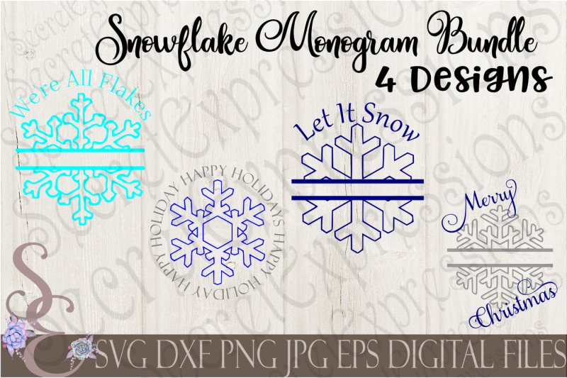 Download Free Split Snowflake Monogram Bundle Crafter File - Free ...