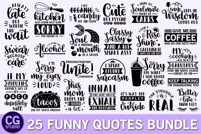 Funny quotes SVG Bundle By CrystalGiftsStudio ...