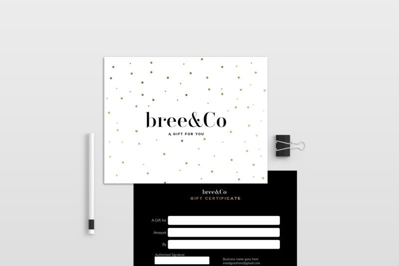Bree Double Sided Gift Certificate Template By Deidei Graphic Thehungryjpeg Com