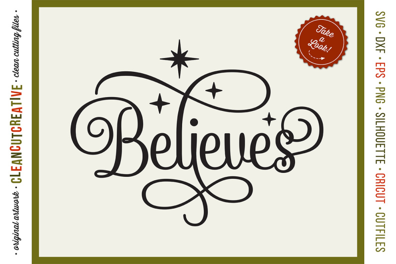 BELIEVES in the Magic - Christmas design in SVG DXF EPS PNG By