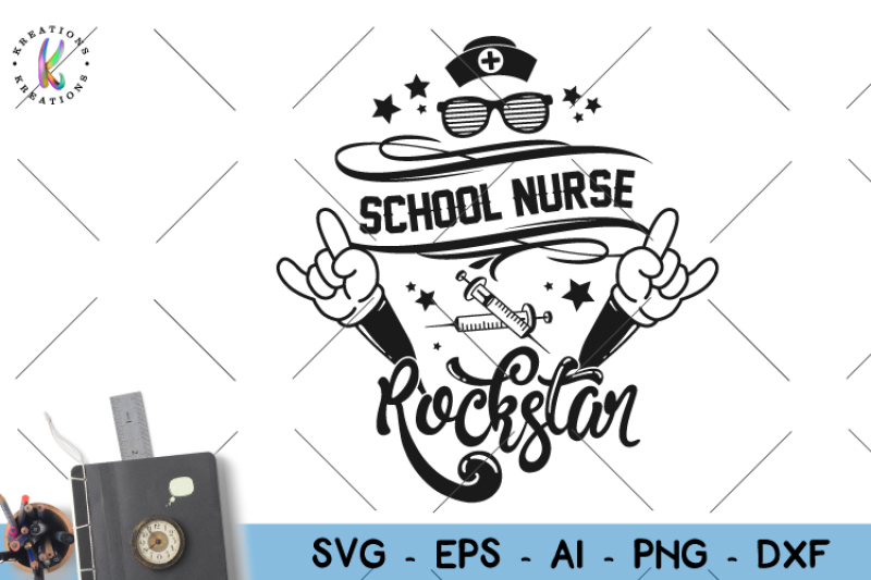 Download Free Free School Nurse Rockstar Svg Nurse Svg Crafter File PSD Mockup Template