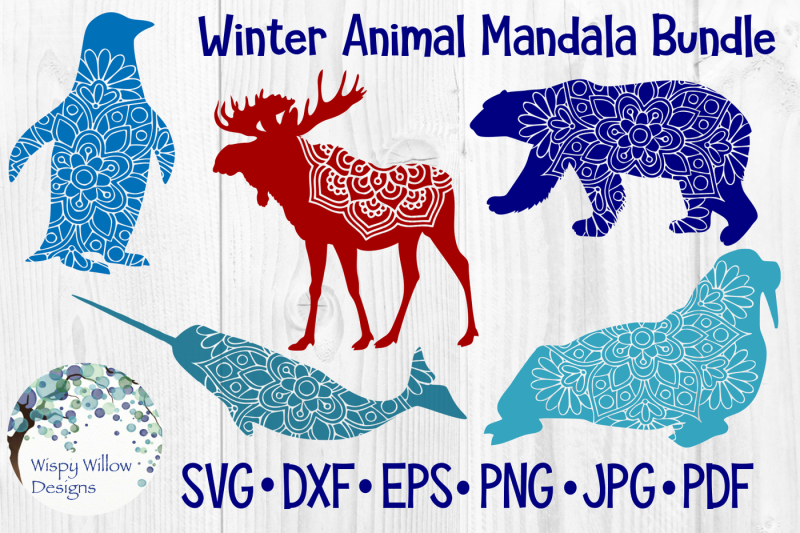 Download Free Winter Animal Bundle Penguin Moose Polar Bear Narwhal Walrus Crafter File