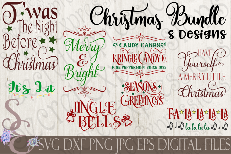 Christmas SVG Bundle 8 Designs By SecretExpressionsSVG | TheHungryJPEG.com