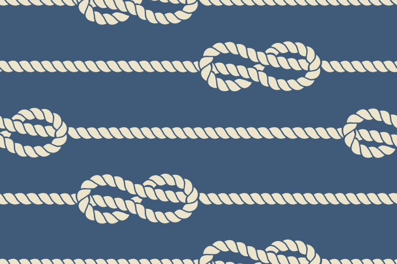 Nautical ropes with knots seamless pattern By Microvector