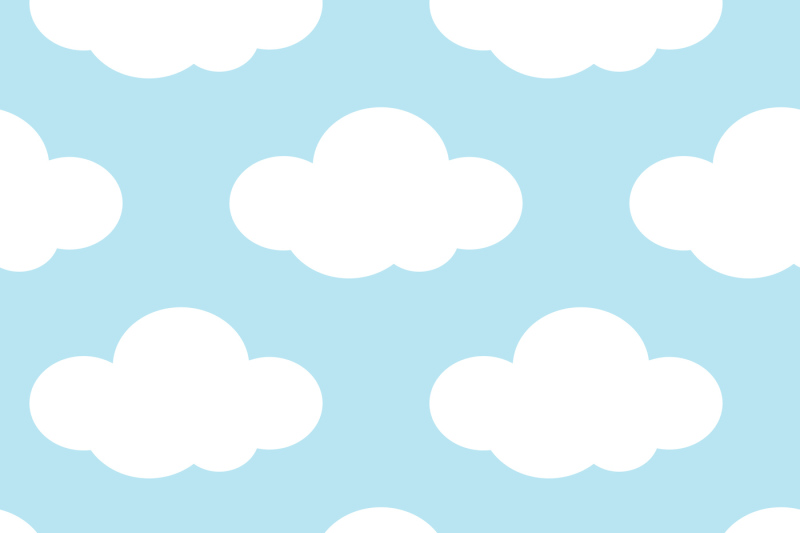 Light blue sky with white clouds seamless background By Microvector |  TheHungryJPEG