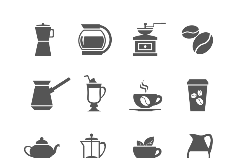 Coffee cup and tea vector icons By Microvector | TheHungryJPEG