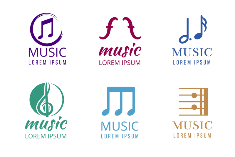 Music vector logos set By Microvector | TheHungryJPEG