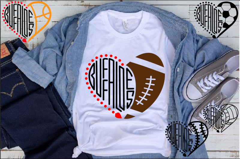 Buffaloes Sport Heart SVG high School Mascot football Colorado 972s By ...