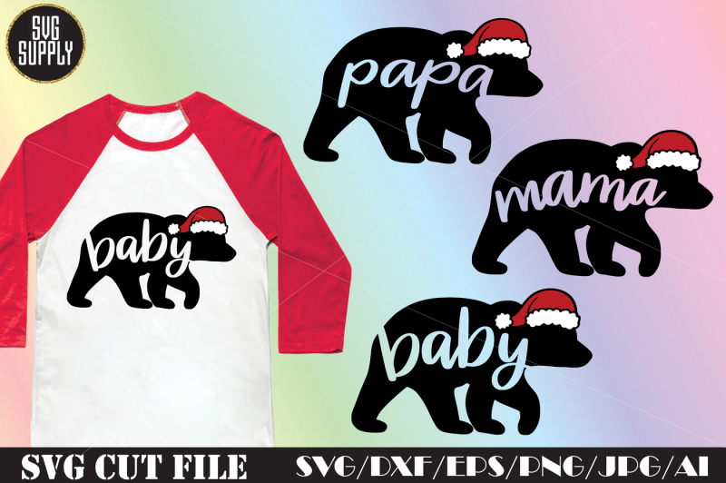 Download Free Christmas Bear Family Svg Cut File Crafter File Download Free Svg Cut Files Cricut Silhouette Design