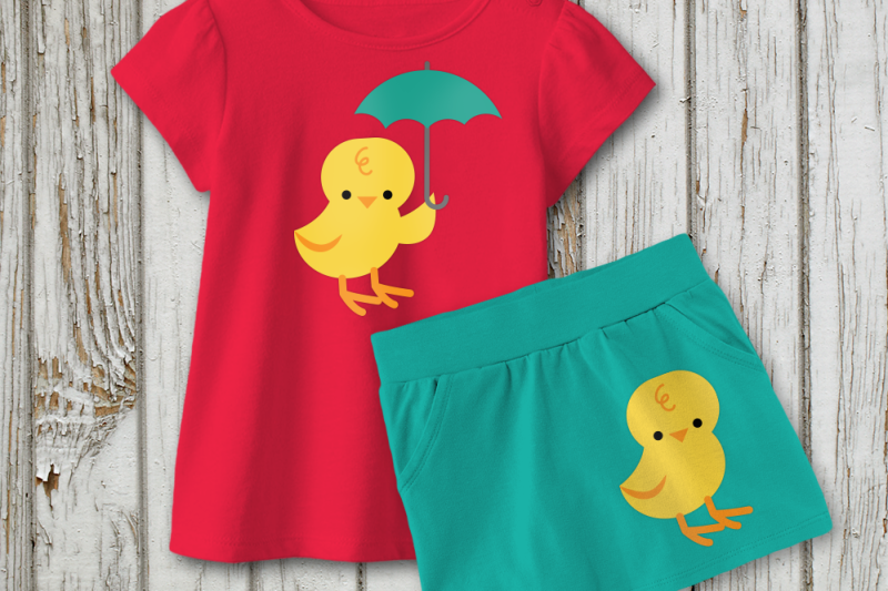 Download Free Baby Chick With Umbrella | Svg | Png | Dxf Crafter File