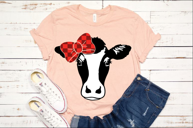 Cow SVG cow with bow svg Heifer svg Farm rodeo 977s By HamHamArt ...