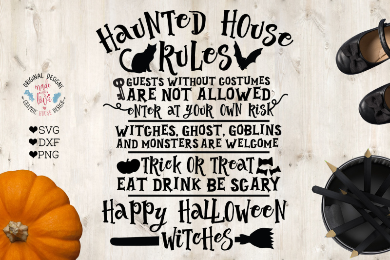 Download Free Haunted House Halloween Party Rules Crafter File Free Svg Files Funny Girls Holidays Halloween