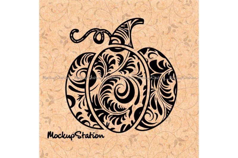Pumpkin Floral Mandala svg png vector clip art cut file By ...