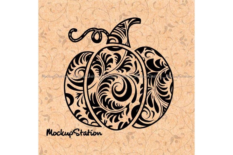 Download Pumpkin Floral Mandala svg png vector clip art cut file By MockupStation | TheHungryJPEG.com