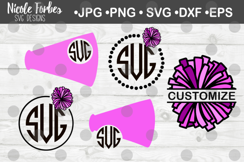 Download Free Cheer Monogram Frame Svg Bundle Crafter File