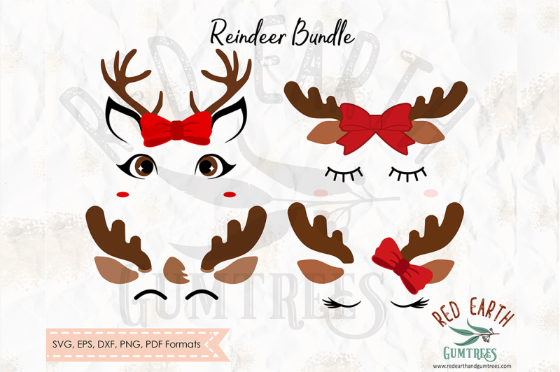 Christmas Reindeer Bundle Svg Png Eps Dxf Pdf Formats By Svgbrewerydesigns Thehungryjpeg Com
