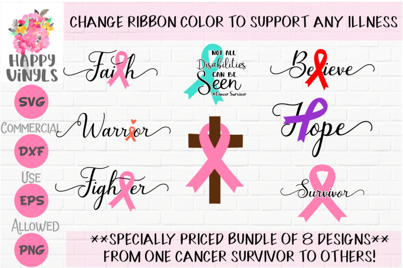 Download Free Special Price Breast Cancer Bundle Svg Awareness Ribbons Svg Happy Vi Crafter File Best Svg Cut Files Download