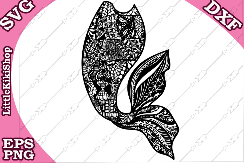 Download Free Zentangle Mermaid Tail Svg Mandala Mermaid Svg Mermaid Cut File Cri Crafter File Download Free Svg Cut Files Cricut Silhouette Design