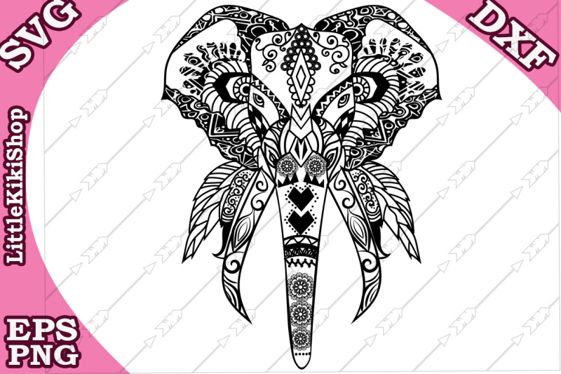 Download Free Zentangle Elephant Svg Mandala Elephant Svg Zentangle Animal Svg Free Download Svg Files Stick Figures PSD Mockup Templates