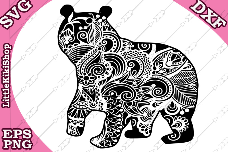 Free Zentangle Bear Svg Mandala Bear Svg Zentangle Animal Svg Cricut Svg Crafter File Free Svg Cut Files