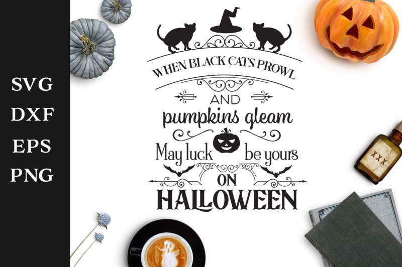 Download Free Black Cats Halloween Sign Svg Cut File Crafter File Download Free Svg Cut Files Cricut Silhouette Design