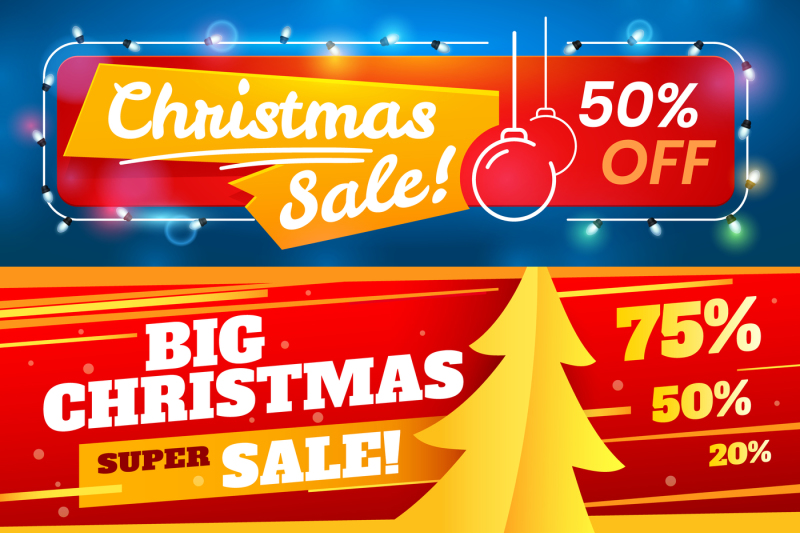 Xmas Sale Banners Advertising Christmas Marketing Deals Winter Holid By Tartila Thehungryjpeg Com