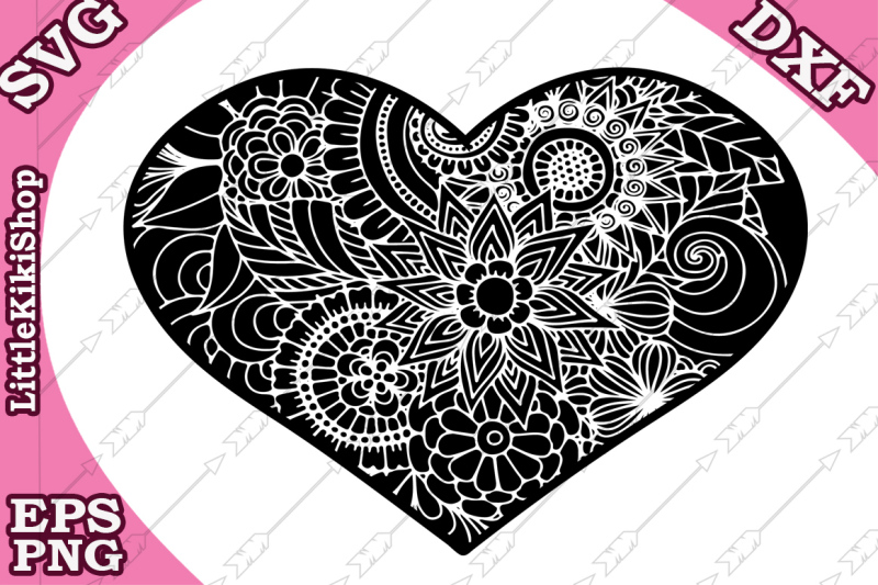 Download Zentangle Heart Svg Mandala Heart Svg Zentangle Heart Cut Cricut Sv Scalable Vector Graphics Design Free Svg File Cricut And Silhouette