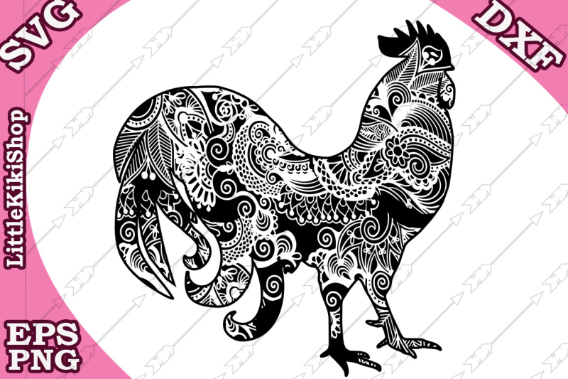 Free Zentangle Rooster Svg Mandala Rooster Svg Zentangle Animal Svg Crafter File Free Svg Cut Files