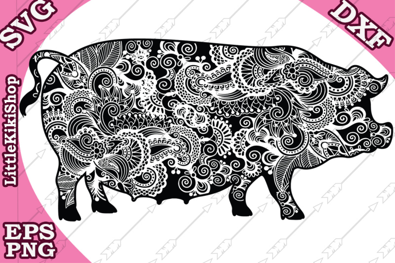 Download Free Zentangle Pig Svg Mandala Pig Svg Zentangle Animal Svg Crafter File Download Free Svg Cut Files Cricut Silhouette Design