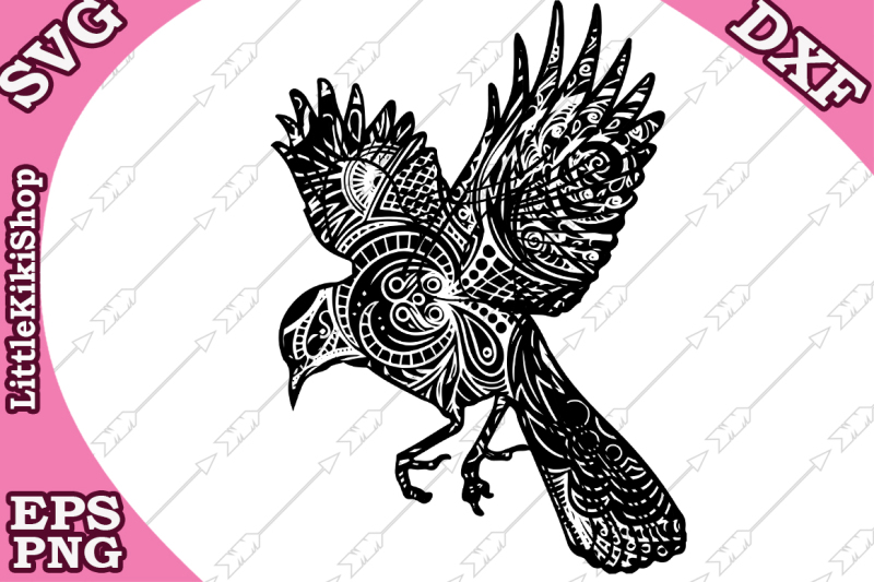 Zentangle Bird Svg Mandala Bird Svg Zentangle Animal Svg Design Best Free Svg File Silhouette