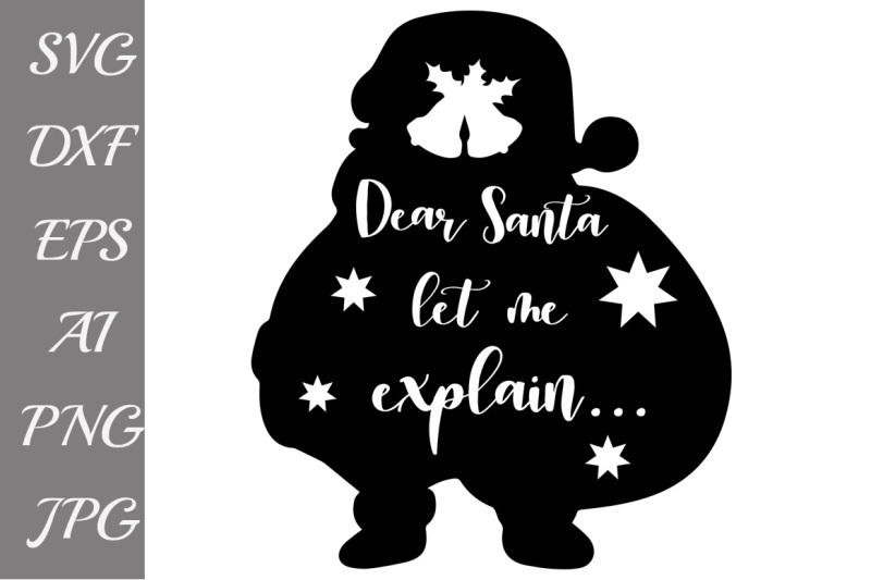 Download Free Dear Santa Svg Christmas Svg Files Santa Silhouette T Shirt Svg Crafter File Download Free Svg Cut Files