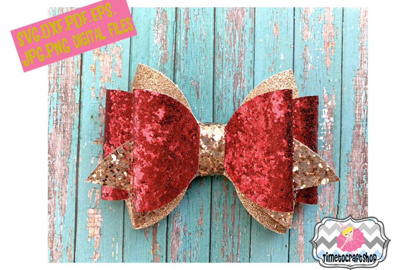 Download 3D Hair Bow, Stacked Hair bow Template By Timetocraftshop ...