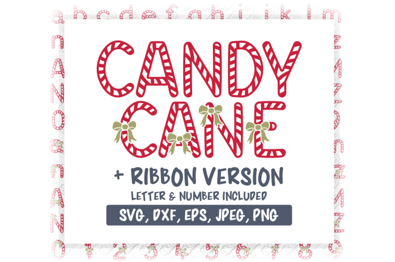 Free Candy Cane Alphabet Font Design File In Svg Dxf Png Eps Jpeg Crafter File