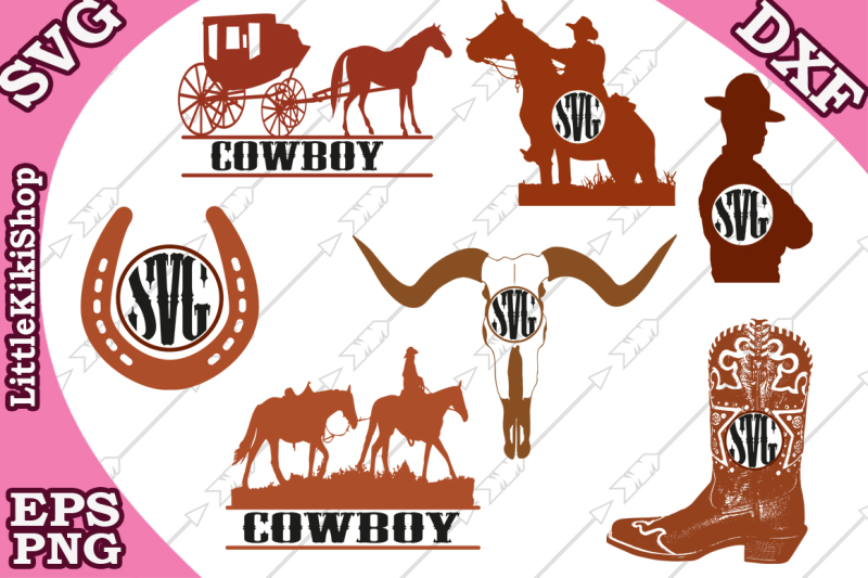 Download Free Cowboy Monogram Svg Western Monogram Svg Horseshoe Svg Crafter File Best Free Svg Cut Files