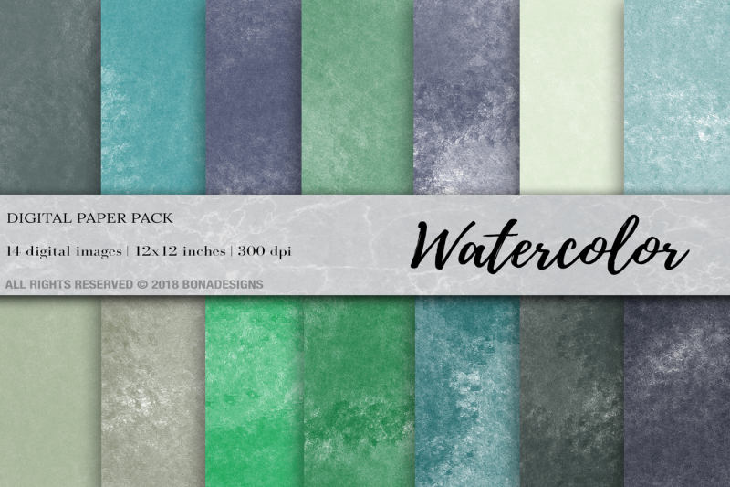 Watercolor Background, Watercolor Digital Paper By BonaDesigns ...