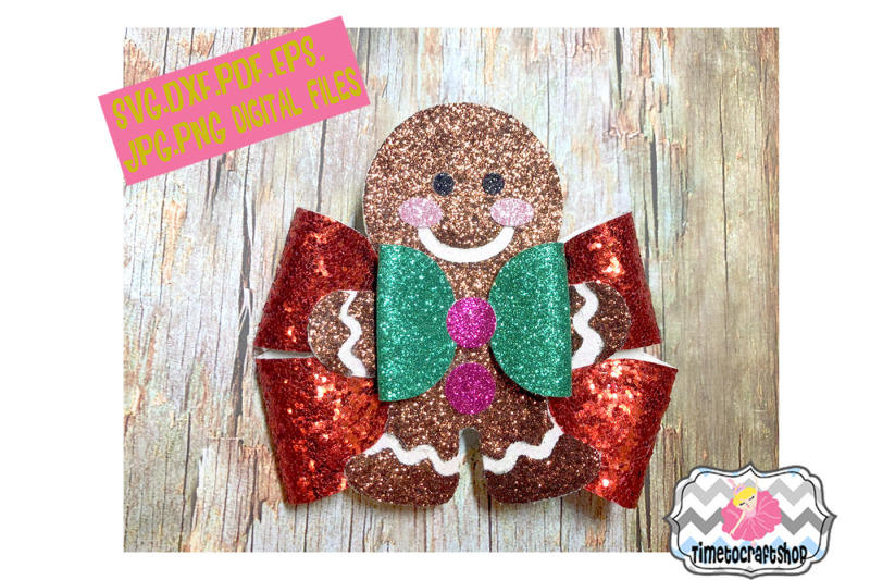 Download Free Holiday Christmas Gingerbread Man Hair Bow Template Svg 5465456 Best Free Svg Cut Files