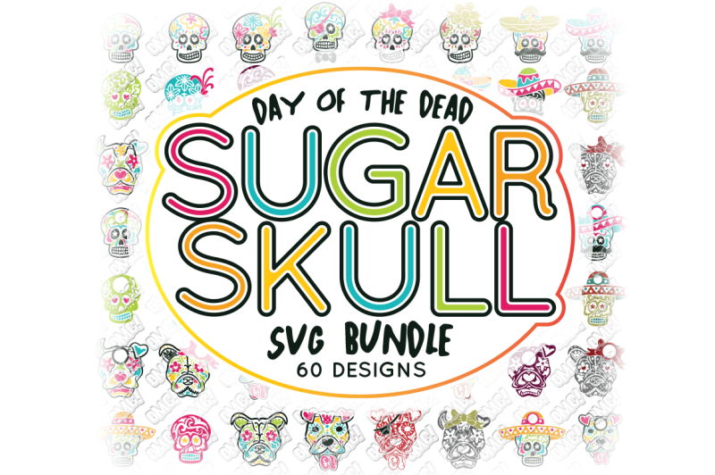 Download Free Sugar Skull Svg Bundle Monogram In Svg Dxf Png Eps Jpeg Crafter File Cut File Background